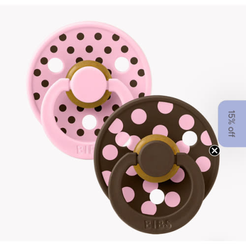 BIBS STUDIO Pacifiers 2 Pack Polka | Baby Pink/Mocha – Bibsworld store US