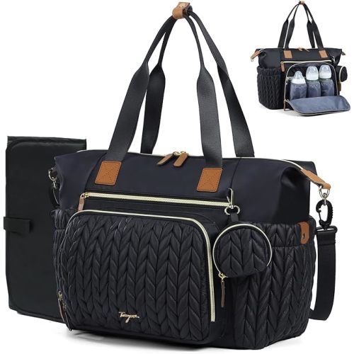 Nappy Changing Totes, Nappy Bag, Baby Bag for Hospital Delivery, Travel, Large Waterproof Diaper Bag with Changing Pad