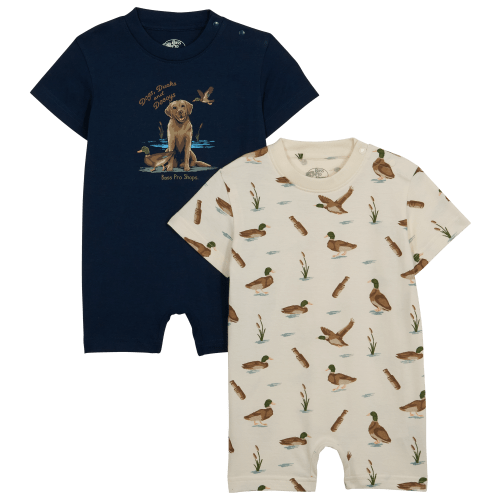 Bass Pro Shops Dogs, Ducks, and Decoys Bodysuit 2-Piece Set for Babies | Cabela's
