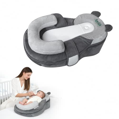 Baby Lounger, Adjustable Baby Feeding Cushion, Removable & Washable Cover | Lightweight Portable Nursing Support for Newborns