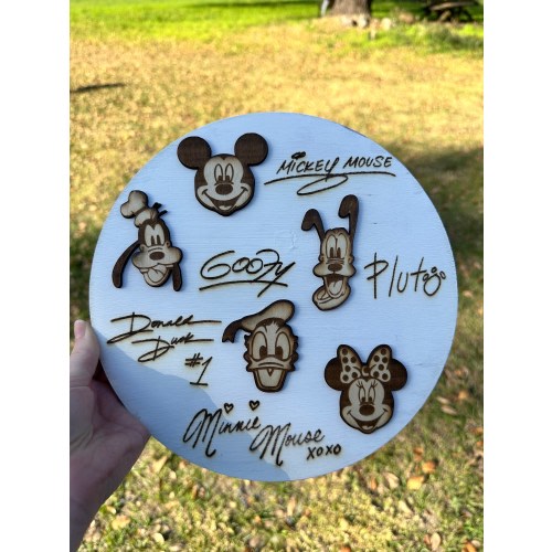 Fab Five, Mickey Mouse, Disney World, Mini Sign, Wood Sign, Disney, Playroom, Kid Room, Nursery Decor, Office Decor, Mini Round Sign, 3D