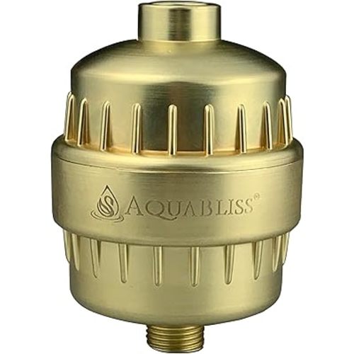 AquaBliss High Output Revitalizing Shower Filter - Reduces Dry Itchy Skin, Dandruff, Eczema, and Dramatically Improves The Condition of Your Skin, Hair and Nails - Matte Gold (SF100-GD)