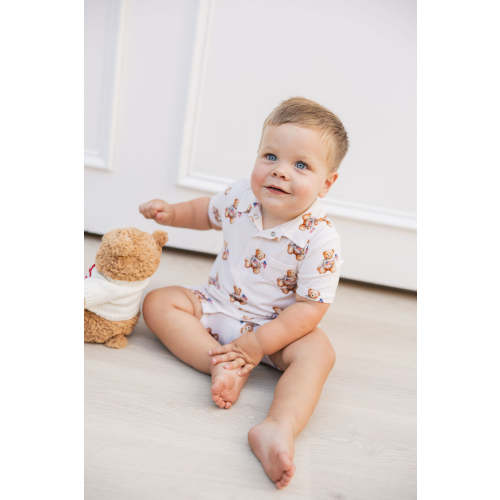 All American Honey Polo Romper