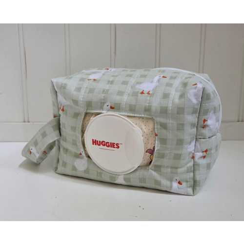 Goose Gingham Diaper and Wipe Pouch | Quick On The Go Diaper Bag | Diaper Pouch | Diaper Bag | Baby Shower Gift | Handmade | Dipes And Wipes