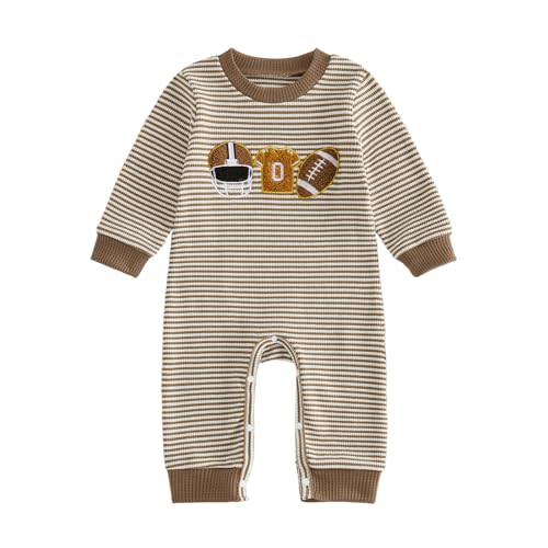 BemeyourBBs Newborn Baby Boy Fall Winter Clothes Infant Romper Jumpsuit | Newborn Baby Boy One Piece Outfit, Long Sleeve Romper with Cute Print, Letter, Good for Fall Winter Spirng, Photoshoot, Gift