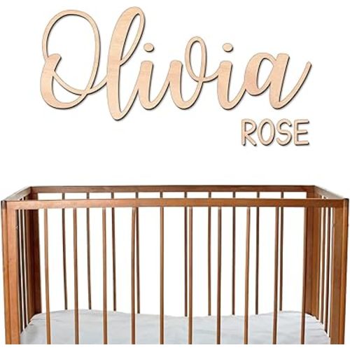 Personalized Wooden Name Sign for Nursery - Custom Name Signs for Kids Room, Personalized Nursery Name Sign - Perfect Baby Room Decoration, Wall Name Decoration & Wedding signs, Family Name Signs