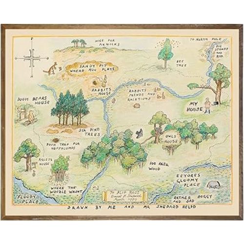 Winnie The Pooh Nursery Decor 11x14 - Toddler Room Decor - Baby Shower Decor - Vintage Retro Hundred Acre Wood Poster - Little Boys Girl Bedroom Decor - Baby Room Decor - Gifts for Winnie Fans Lover