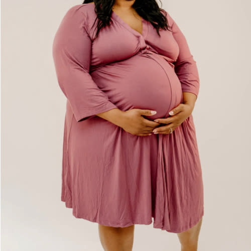 Lila Labor & Postpartum Gown in Dusty Rose