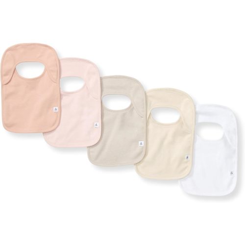 Organic Lap Shoulder Bibs (5 Pack) - Pink Sand