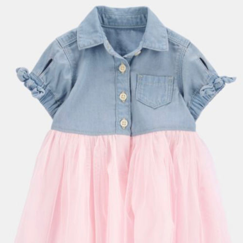 Baby Denim Shirt Dress With Tulle Skirt - OshKosh B'gosh | Carter's