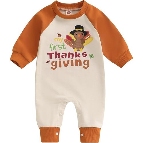 MoZiKQin Baby Halloween Outfit Boy Girl Pumpkin Patch Romper Jumpsuit Long Sleeve Playsuit Newborn Fall Winter Clothes