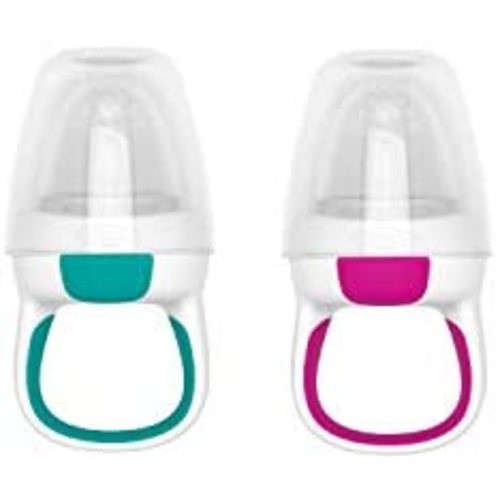OXO Tot Silicone Self-Feeder, Teal/Pink, 2-Pack
