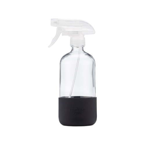 Just Like Joan Clear Glass Spray Bottles with Silicone Sleeve [Rich Black]