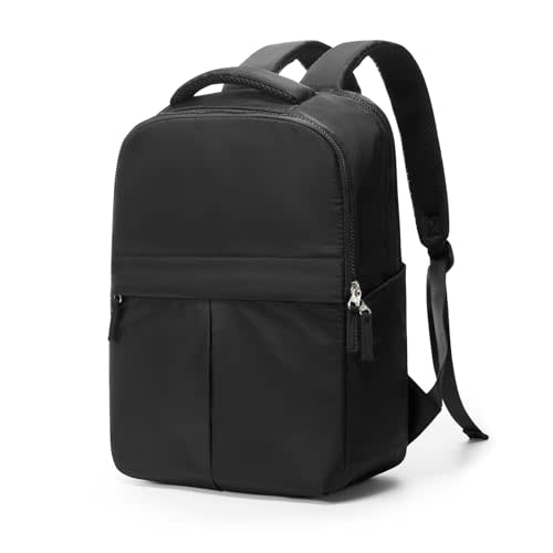Black Laptop Work Backpack for Women - 15.6 Inch Laptop Compartment, Lightweight Waterproof Large Travel Backpack for College, Nurse & Teacher