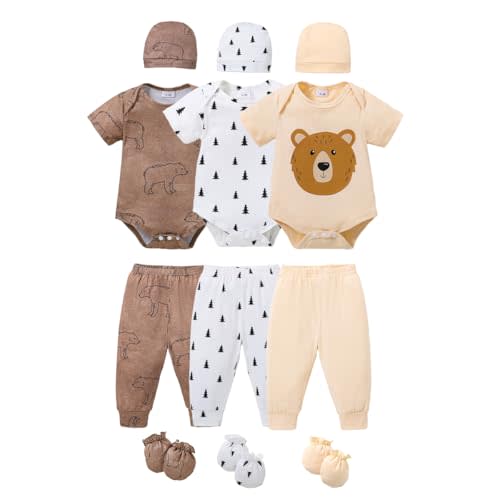 Baby Layette Sets Unisex Newborn Baby Boys Girls Essentials Gift Set 16-Piece Infant Baby Outfit Clothes