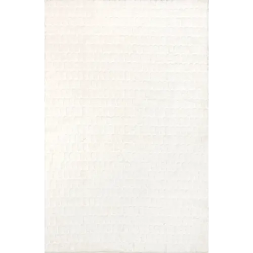 Milazia Honeycomb Plush Cloud Washable Rug | White
