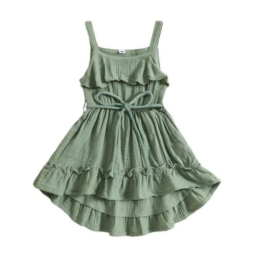 Sleeveless Solid Belted Toddler Dress – The Trendy Toddlers