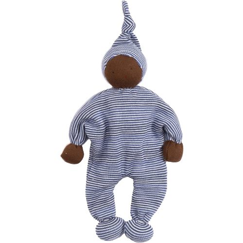 Under The Nile Organic Cotton Black Baby Buddy - Blue and White Stripe