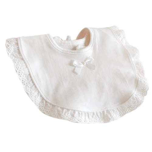 Shldybc Muslin Baby Bibs, Newborn Toddler Infant Baby Kids Girls Bowknot Lace Bibs Saliva Towel