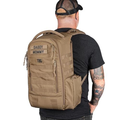 Tactical Baby Gear Daypack Tactical Diaper Bag Backpack | MOLLE-compatible tactical diaper backpack with built-in changing mat and stroller straps for organized parenting.