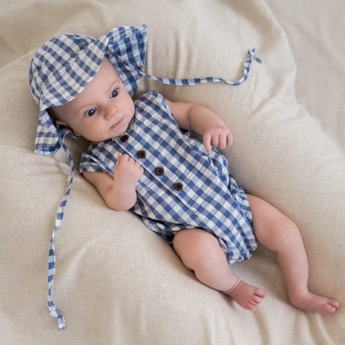3-6 M Wren Seersucker Bubble Romper