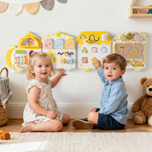 ROBUD Activity Wall Busy Board, Spring Train Montessori Busy Board & Reviews | Wayfair
