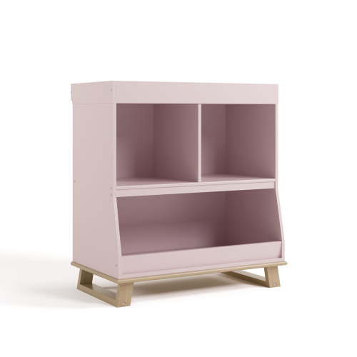 Storkcraft Modern Convertible Infant Changing Table, Blush with Driftwood