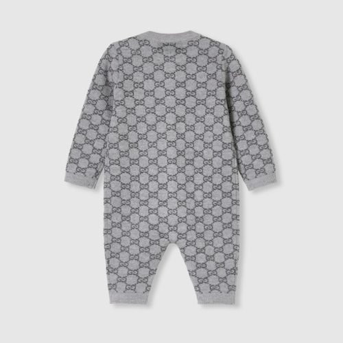 Baby GG wool jacquard one-piece