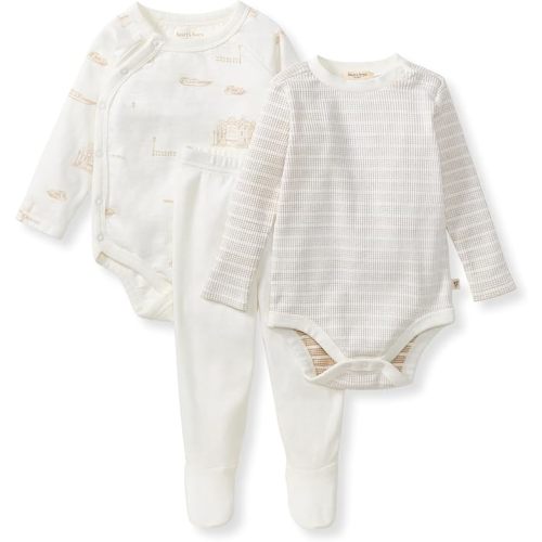 Burt's Bees Baby Unisex 3-Piece Bodysuit and Pant Set, 100% Organic Cotton Infant Outfit
