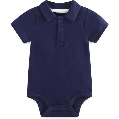 Baby Girl Collared Onsie Polo Bodysuit Boy Cotton Romper Short Sleeve 0~24M