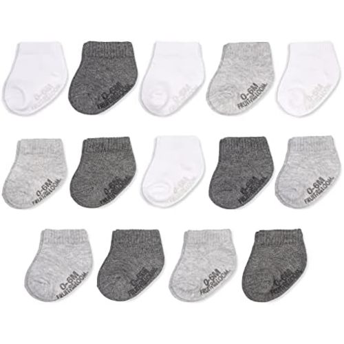 Fruit of the Loom Baby & Toddler Grow & Fit Flex Zones Cotton Stretch Socks - Unisex, Girls, Boys