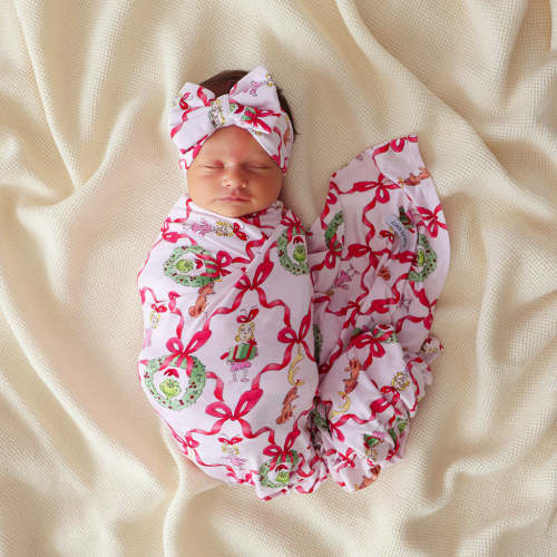Dr. Seuss Cindy Lou Bows Swaddle Headband Set