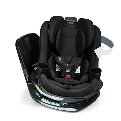 Britax Galaxy360 Slim Rotating Convertible Car Seat, 2-in-1 Rotating Car Seat for Infants & Toddlers with 360 SwivelSmooth Steel Ring, Extended Rear-Facing and ClickTight Installation – Raven Black