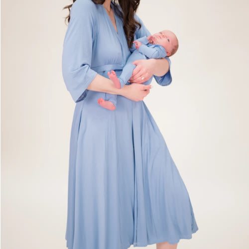 Lila Labor & Postpartum Gown in Periwinkle Blue