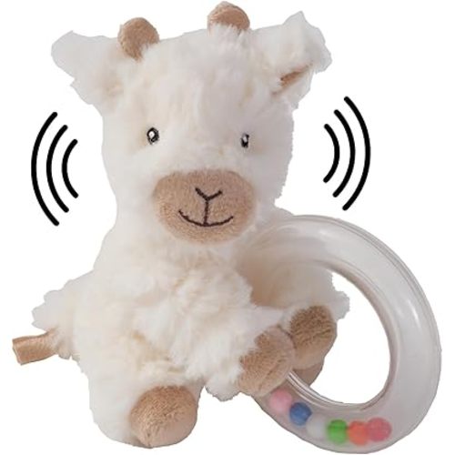 Bearington Lil' Lofty 5.5 Inch Giraffe Baby Rattle - Soft Rattles for 0-6 Months & Plush Giraffe Ring - Stuffed Animal Baby Toys - Infant Toys