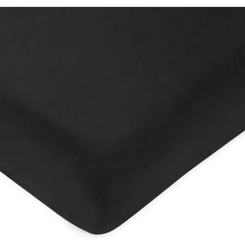HonestBaby Fitted Crib Sheets Fits Standard Mattress Bassinet, Mini Prints 100% Organic Cotton Baby Boys, Girls, Unisex, Black Fitted Crib Sheet, One Size