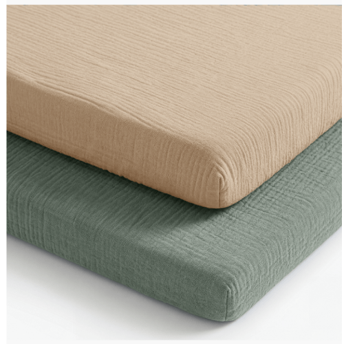 Muslin Cotton Bassinet Sheets, 2 Pack