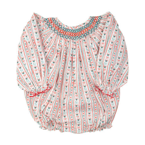Vintage candy cane smocked bubble – Littles of Cary