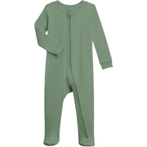 Colored Organics Baby Zip-Up Footed Sleeper with 2-Way Zipper - Newborn Organic Cotton Pajamas
