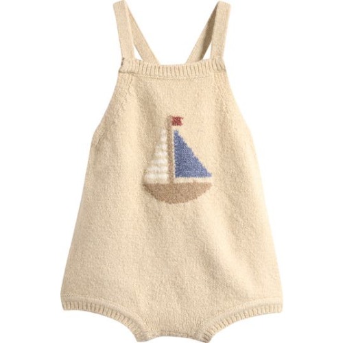 Fisher Sailboat Knit Romper, 3-6M