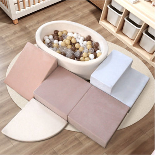 Benarita SoftPark 6Pcs Foam Climber with Ball Pit, Soft Play, Foam Climbing Blocks for Toddlers | Wayfair