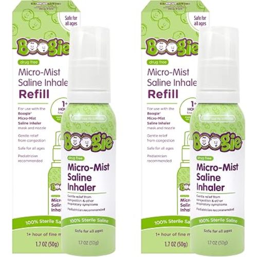 Boogie Micro-Mist Saline Inhaler Refill, Unscented - 1.7 oz (2 Pk)