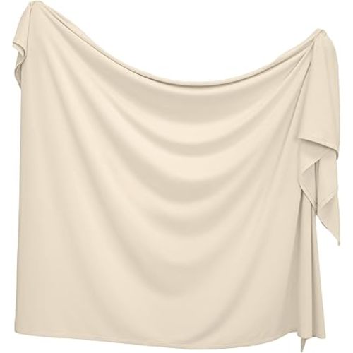 Baby Swaddle Blanket 46x46in – Soft Breathable Lightweight Stretchy Receiving Blanket for Unisex Newborn, Sand
