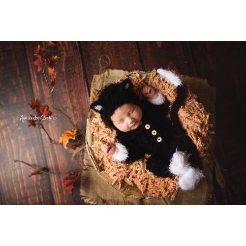 Newborn cat costume kitty kitten knit crochet outfit suit romper hat bonnet cap infant baby girl boy toddler gift Easter photography props