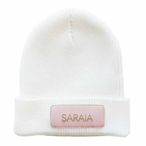 Personalized Leather Patch Beanie | All Colors