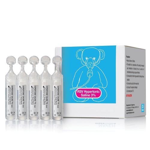 NAVEH PHARMA 3% Saline Solution 5ml Each, 25 Units per Box for Various Household Uses.