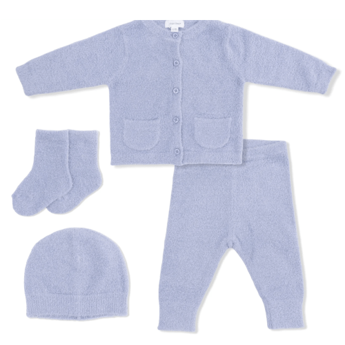Dusty Blue Button Down Cardigan 4 Piece Set