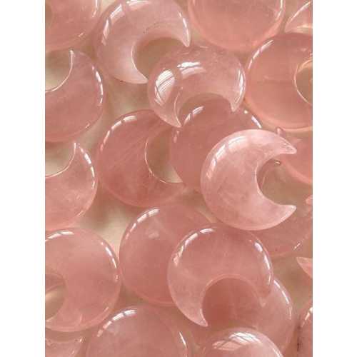 Rose Quartz Crescent Moons - Pink Quartz Half Moons - Healing Crystals