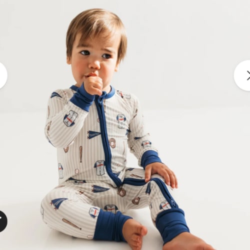 Blue Baseball Zipper Romper – In My Jammers