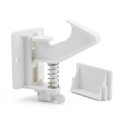 Vmaisi 12 Pack Cabinet Locks Child Safety Latches - Baby Proofing Cabinets Drawer Lock with Adhesive Easy Installation - No Drilling or Extra Screws (White)